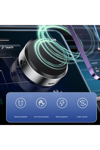 Dancemonkey Araba Manyetik Telefon Tutucu 360 Döner Siyah, Ön Cam Montajı Tablet Vakumlu Emme Araba Tutucu Siyah