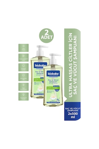 Biobaby Saç ve Vücut Şampuanı 500 Ml 2 Adet