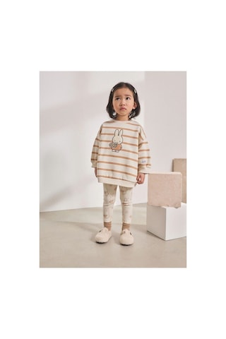 Lucco Tavşanlı Sweatshirt Tayt Kız Çoçuk %100 Cotton Takım Bej