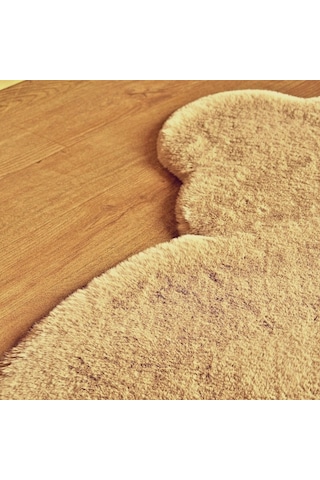 Yıkanabilir Kaymaz Taban Post Peluş Çocuk Halısı Camel