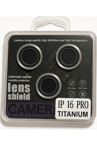 Apple Uyumlu iPhone 16 Pro/ Promax Kamera Lens Koruyucu Black/silver/gold/purple Yüksek Çözünürlük-parlak-güçlü Titanium