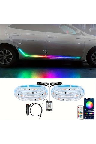 Xuweiwei 1 Set 2si 1 Arada Koşu Tahtası Işığı Neon Araba Şerit Işıkları Dreamcolors Kapı Etekleri Suv Kamyonlar İçin Otomotiv Aydınlatma Aksesuarları