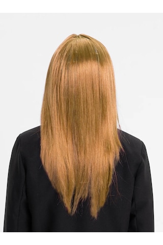 Altın Renk Düz Kesim İçi Astarlı Uzun Parti Peruğu Takma Saç