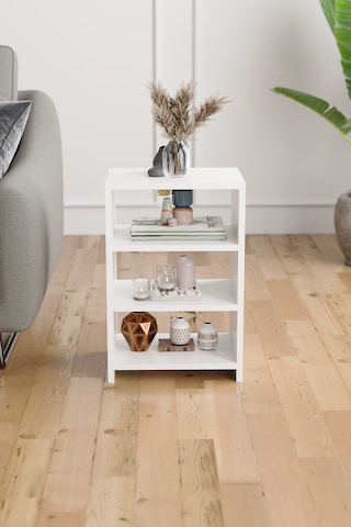 4 Raflı Komodin Yatak Odası Yanı Komodin Bölmeli Komodin Beyaz