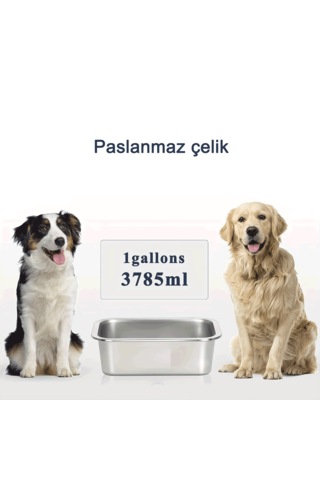 Ecronicword Büyük Paslanmaz Çelik Mama Kabı Büyük Köpek 3790 ML