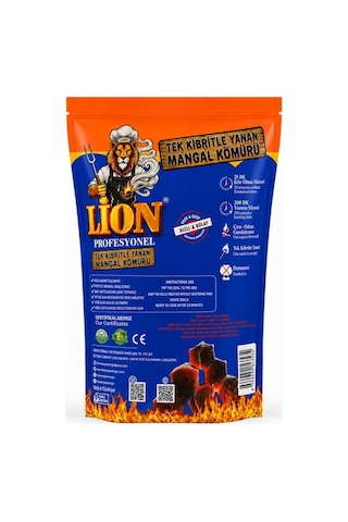 Lion Profesyonel Mangal Kömürü - Tek Kibritle Yanan 1.5 Kg Diğer