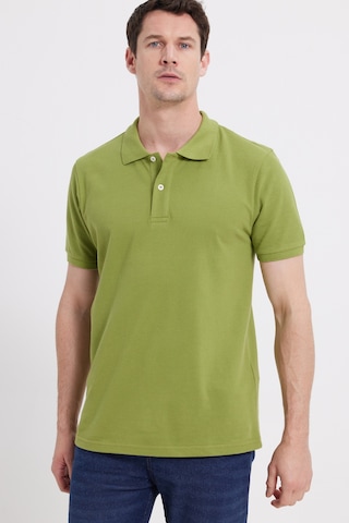 Tudors Erkek Slim Fit Dar Kesim %100 Pamuk Yeşil Polo Yaka Tişört-46201 Yeşil