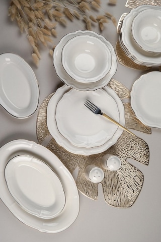 Porser Altın Yaldız Fulya Yemek Takımı 12 Kişilik 53 Parça Fly53ykprs1052 Çok Renkli