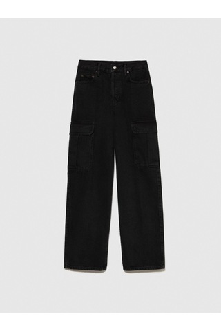 Sisley Recyle Koton Rahat Kalıp Denim Kargo Pantolon Kadın Lacivert T-shirt - 323a4lenle02v