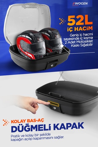 Wogen Wg52 Premium Arka Çanta 52 Litre Beyaz + Karbon Dizlik He Siyah