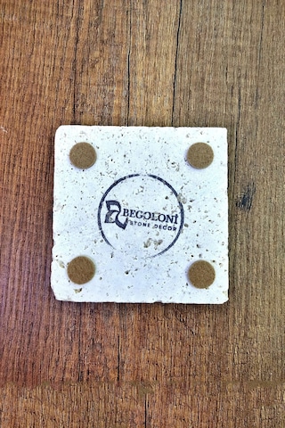 Doğaltaş Bardak Altlığı 4'lü Set - 10x10x1 Kedi Baskılı - Stone Coasters Çok Renkli