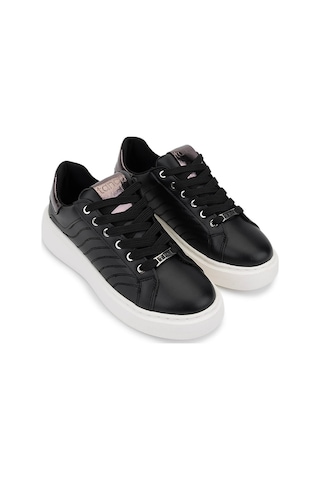 Tamer Tanca Kadın Suni Deri Siyah Sneakers & Spor Ayakkabı 1065 065 Bn Ayk Sk25-26 Sıyah/platın Siyah