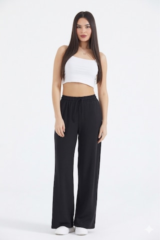 Thıff Gymwear Kadın Modal Kumaş Bağcıklı Eşofman Altı Siyah