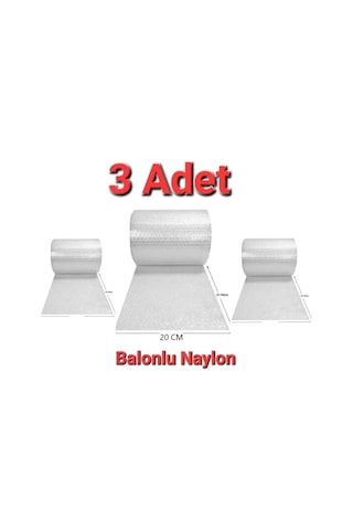3 Adet Balonlu Ambalaj Naylonu Pat Pat Havalı Naylon Balonlu Naylon 20 Cm X 10 Metre Pıtpıt Patpat
