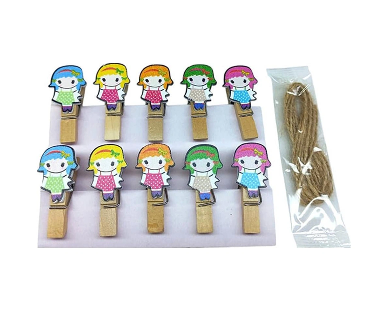 Ahşap Notluk Mandal Kız Tasarımlı