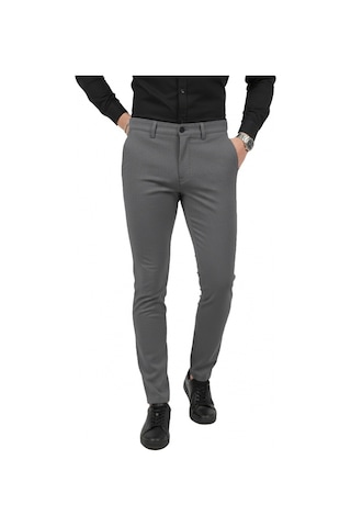 Deepsea Erkek Antrasit Modern Fit Likralı Kumaş Pantolon Günlük & Ofis Kullanımı 2602020 Antrasit
