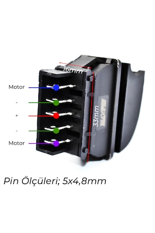 Cam Kaldırma Anahtarı Unıversal Cam Düğmesi Işıklı 5 Fişli