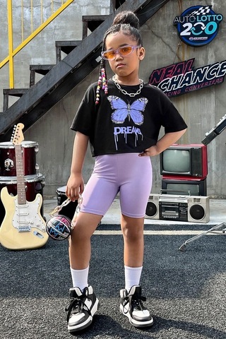 Uyguntarz Çocuk Dream Butterfly Pamuklu Tshirt Siyah