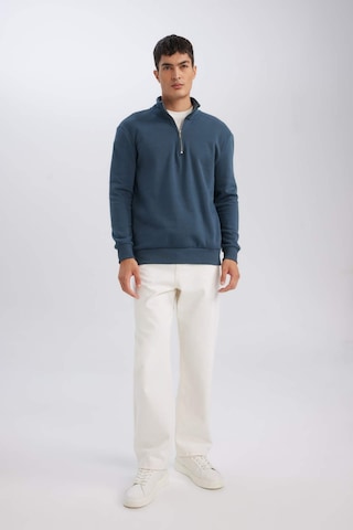 DeFacto Comfort Regular Fit Rahat Kalıp Fermuarlı Dik Yaka Basic Düz Sweatshirt X7405AZ24AUBE700