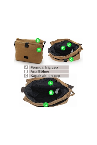 Old Cotton Cargo 7136 Camel 14 İnç Laptop Omuz Postacı Çantası Camel