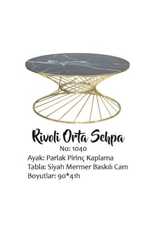 Brc Rivoli Orta Sehpa Model 1040 Siyah Mermer Cam Metal Transmisy (411768460)