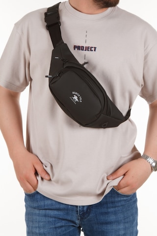 Newish Polo Unisex Siyah Suya Dayanıklı Suni Deri Usb Ve Kulaklık Girişli Bel Ve Çapraz Omuz Çanta Freebag Siyah