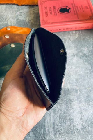 Hakiki Deri Magic Mouse Kılıfı - Antrasit