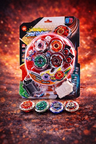 Metal Fusion Tornado Clash 5d Arenalı 4 Lü Beyblade Oyuncak Seti Çift Fırlatıcılı Set