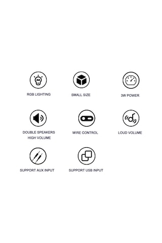 Geeksen Rgb Işık Efektli Mini Hoparlör - Güçlü Ses & Taşınabilir Tasarım