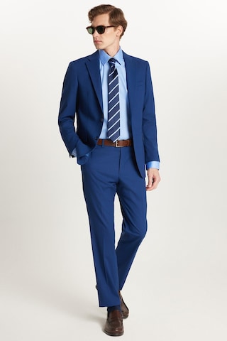 Tudors Erkek Slim Fit Mono Yaka Likralı Esnek Kumaş İndigo Takım Elbise-33903 İndigo