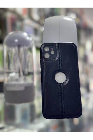 Apple Uyumlu iPhone 11 Uyumlu Suni Deri Lens Korumalı Kılıf -
