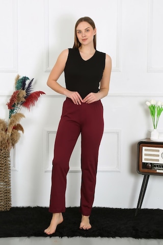 Akbeniz Kadın Pamuk Penye Tek Alt Pijama Bordo 27513-bordo Bordo