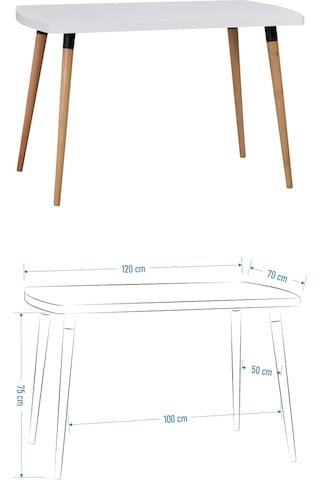 Vilinze Deniz Sandalye Argos Ahşap Mdf Sabit Mutfak Masası Takımı - 70x120 Cm Sigma Gri