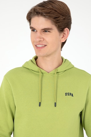 U.S. Polo Assn. Erkek Kapüşonlu Fıstık Yeşili Basic Şardonlu Sweatshirt 50295176-VR087