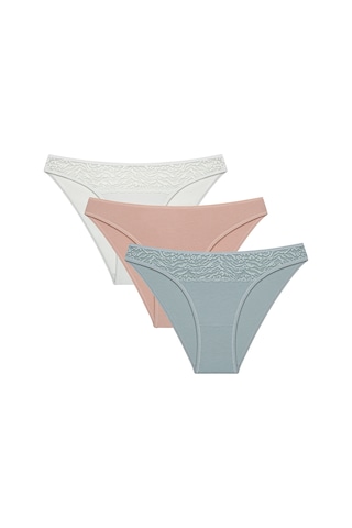 Penti Leaf Tones Lacy Detailed 3lü Çok Renkli Slip Külot Çok Renkli