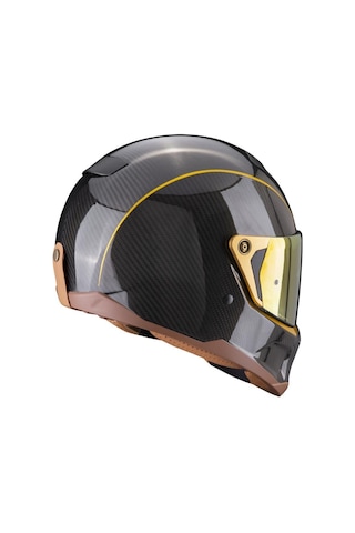 Scorpion Exo Hx1 Carbon Se Retro Motosiklet Kaskı Siyah Altın Siyah - Altın