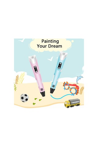 Ximistore9 Çocuklar İçin 3d Baskı Kalemi - Led Ekranlı, Sıcaklık Ayarlı, 3 Adet Pla Filament İle Usb Mavi