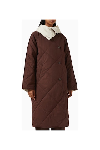 Varley Annalise Reversible Wrap Coat, Lüks Çift Taraflı Kahverengi Kaban Kahverengi-bej