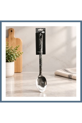 Buradabulabilirsin Çelik Servis Kaşık 36 Cm Desenli Bbz