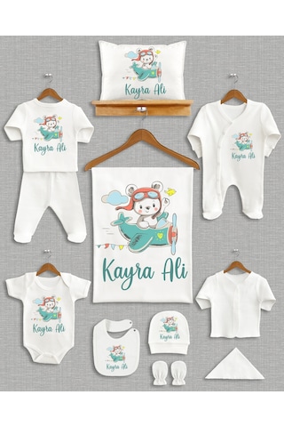 Bebeqon İsme Özel Organik Hastane Çıkışı 11'li Ekru