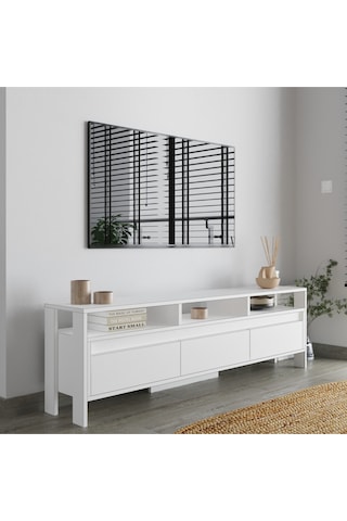 Atlas 3 Kapaklı Tv Ünitesi 160 Cm Beyaz