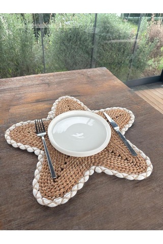 Yıldız Amerikan Servis - Leke Tutmaz- Kahverengi - Beyaz 44 X 44 Cm 1 Adet Kahverengi