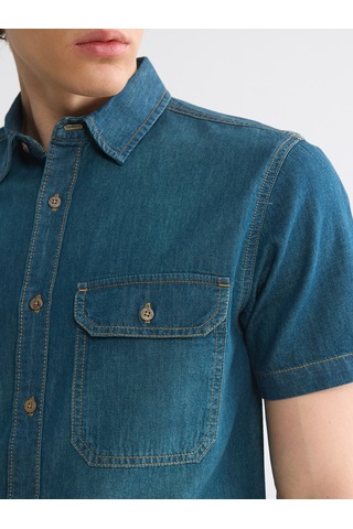 Lcw Jeans Yeşil Regular Fit Erkek Jean Gömlek