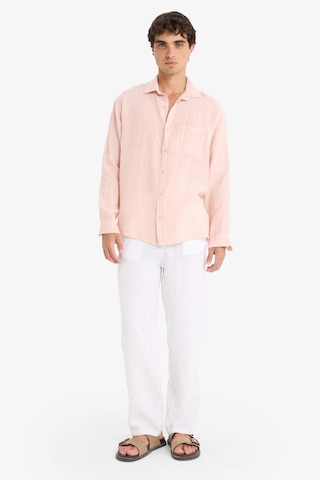 Defacto %100 Keten Relax Fit Uzun Kollu Gömlek F4598ax25hspn610 Pembe