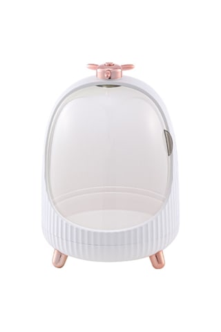 Springsun Led Işıklı Şeffaf Makyaj Organizatörü - Banyo & Yatak Odası İçin Kompakt Saklama Kutusu Beyaz