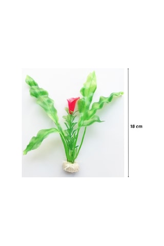 Plastik Süs Yapay Fanus Akvaryum Bitkisi Dekoru 18cm-yeşil Çiçek