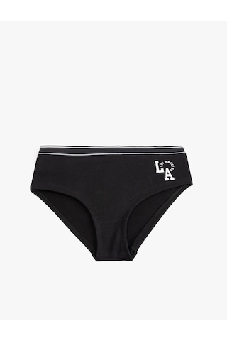 Koton Baskılı Yüksek Bel Pamuklu Kadın Hipster Külot Siyah 5wlk30292mk Siyah