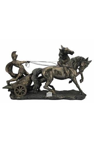Veronese Koleksiyon Büyük Boy Savaş Arabalı Romalı Figür 64x42cm