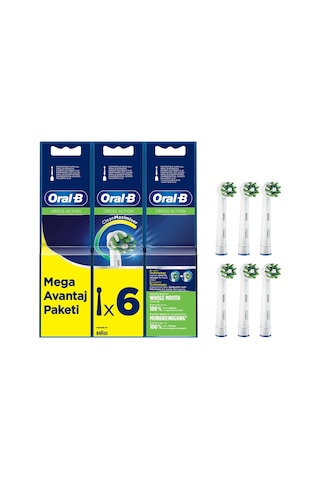 Oral-B Cross Action Şarjlı Diş Fırçası Yedek Başlığı 6'lı