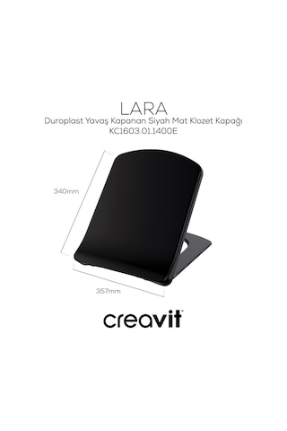 Creavit Lara Duroplast Yavaş Kapanan Klozet Kapağı Mat Siyah KC1603.01.1400E